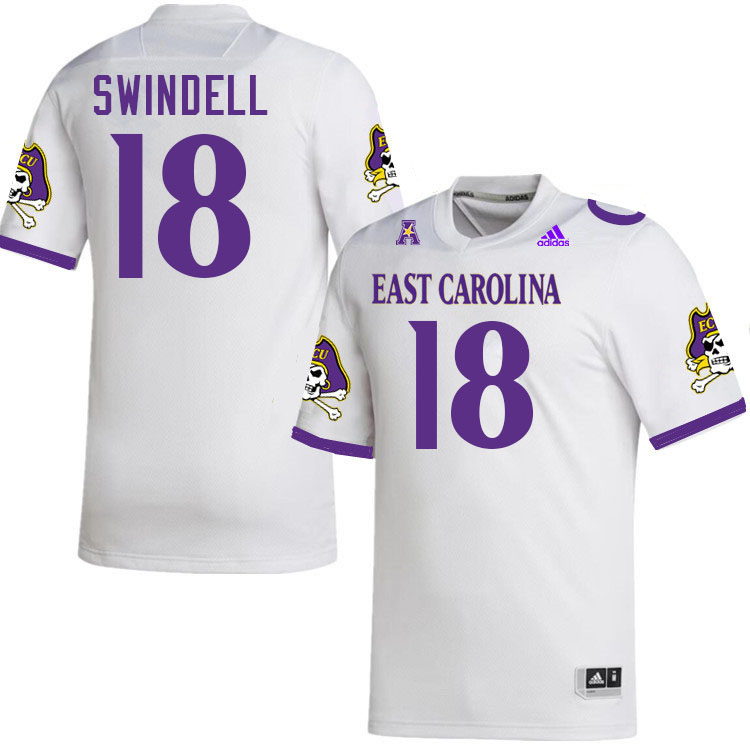 East Carolina Pirates #18 Norman Swindell College Football Jerseys,Uniforms-White
